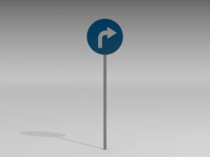 girare a destra segno Modello 3D