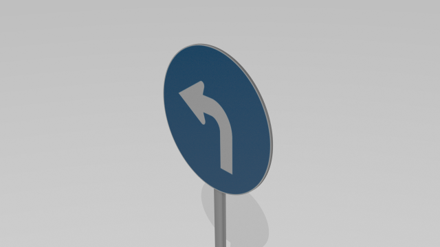 turn left sign Modelo 3D .c4d .max .obj .3ds .fbx .stl .blend 