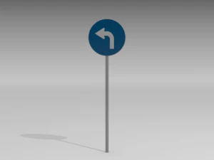 turn left sign 3D Model