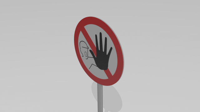no admittance sign 3Dモデル .c4d .max .obj .3ds .fbx .stl .blend 