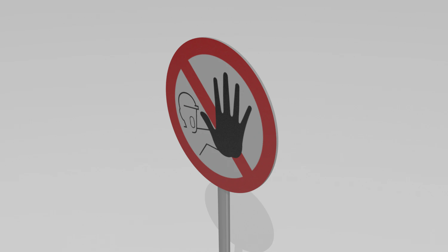 no admittance sign 3D Model .c4d .max .obj .3ds .fbx .stl .blend