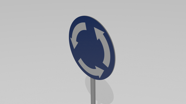 roundabout sign 3D Model .c4d .max .obj .3ds .fbx .stl .blend 