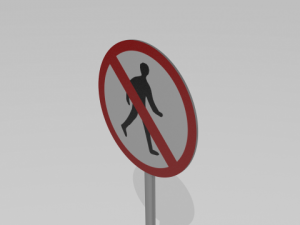 no pedestrians sign 3D Model