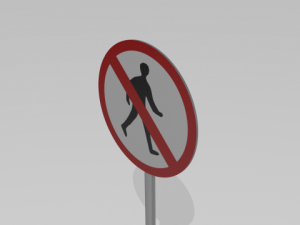 no pedestrians sign 3D मॉडल