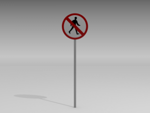 no pedestrians sign Model 3D
