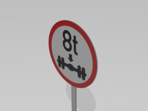 8 ton on axle sign 3D Model