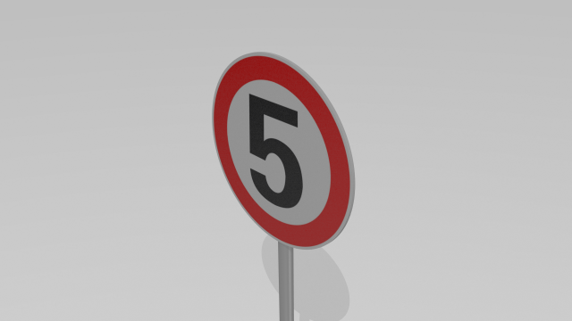 5 speed limit sign 3Dモデル .c4d .max .obj .3ds .fbx .stl .blend 