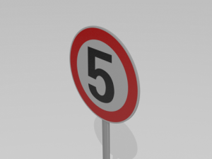 5 speed limit sign Modelo 3D