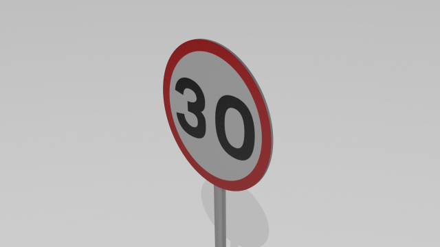 30 speed limit sign 3D मॉडल .c4d .max .obj .3ds .fbx .stl .blend 