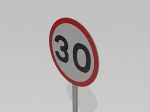 30 speed limit sign 3D Model
