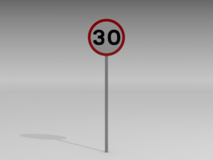 30 speed limit sign 3D मॉडल