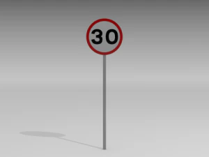 30 speed limit sign 3D Model
