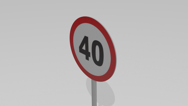 40 speed limit sign 3D मॉडल .c4d .max .obj .3ds .fbx .stl .blend 