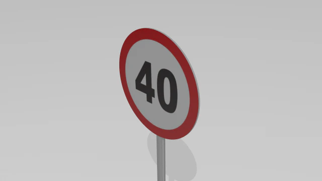 40限速标志 3D 模型 .c4d .max .obj .3ds .fbx .stl .blend