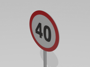 40 speed limit sign 3D-Modell
