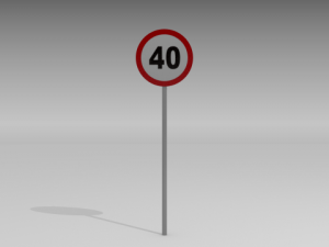 40 speed limit sign 3D मॉडल