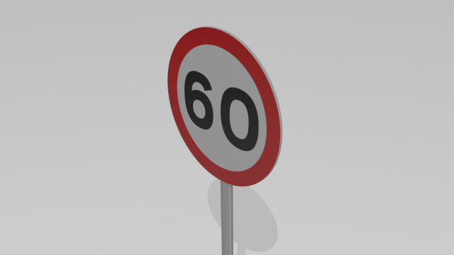 60 speed limit sign 3D मॉडल .c4d .max .obj .3ds .fbx .stl .blend 