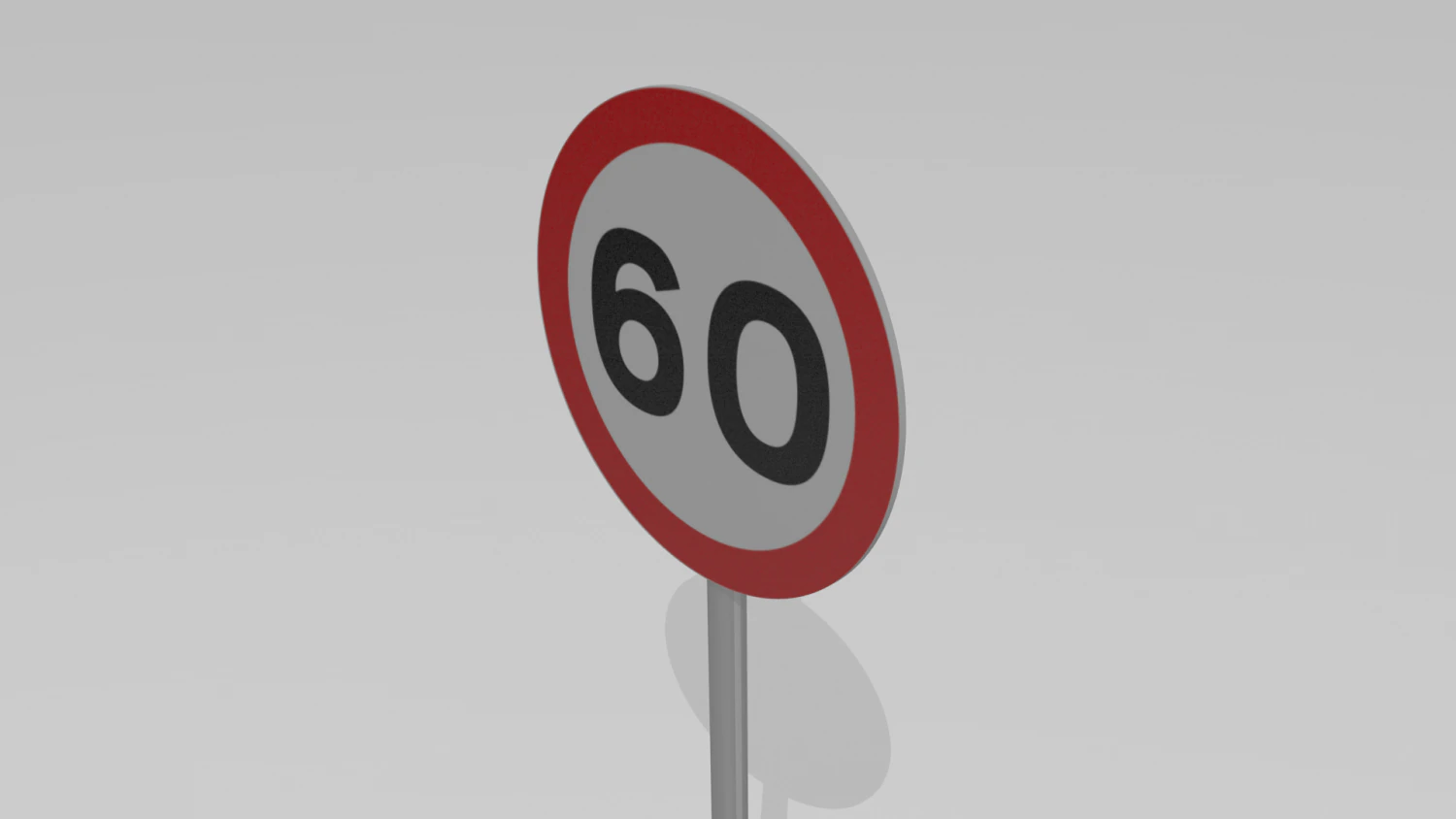 60 speed limit sign 3D Model .c4d .max .obj .3ds .fbx .stl .blend