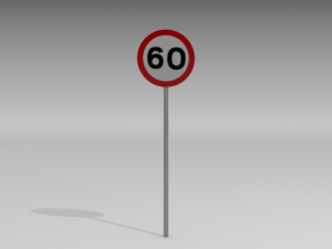 60 speed limit sign 3D मॉडल