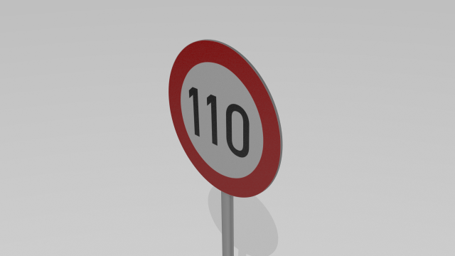 110 speed limit sign Modèle 3D .c4d .max .obj .3ds .fbx .stl .blend 