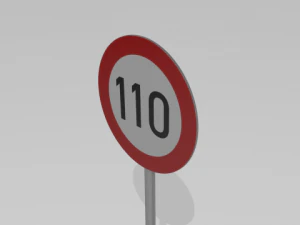 110 speed limit sign 3D Model