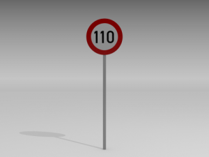 110 speed limit sign Modèle 3D