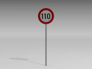 110 speed limit sign 3D Model