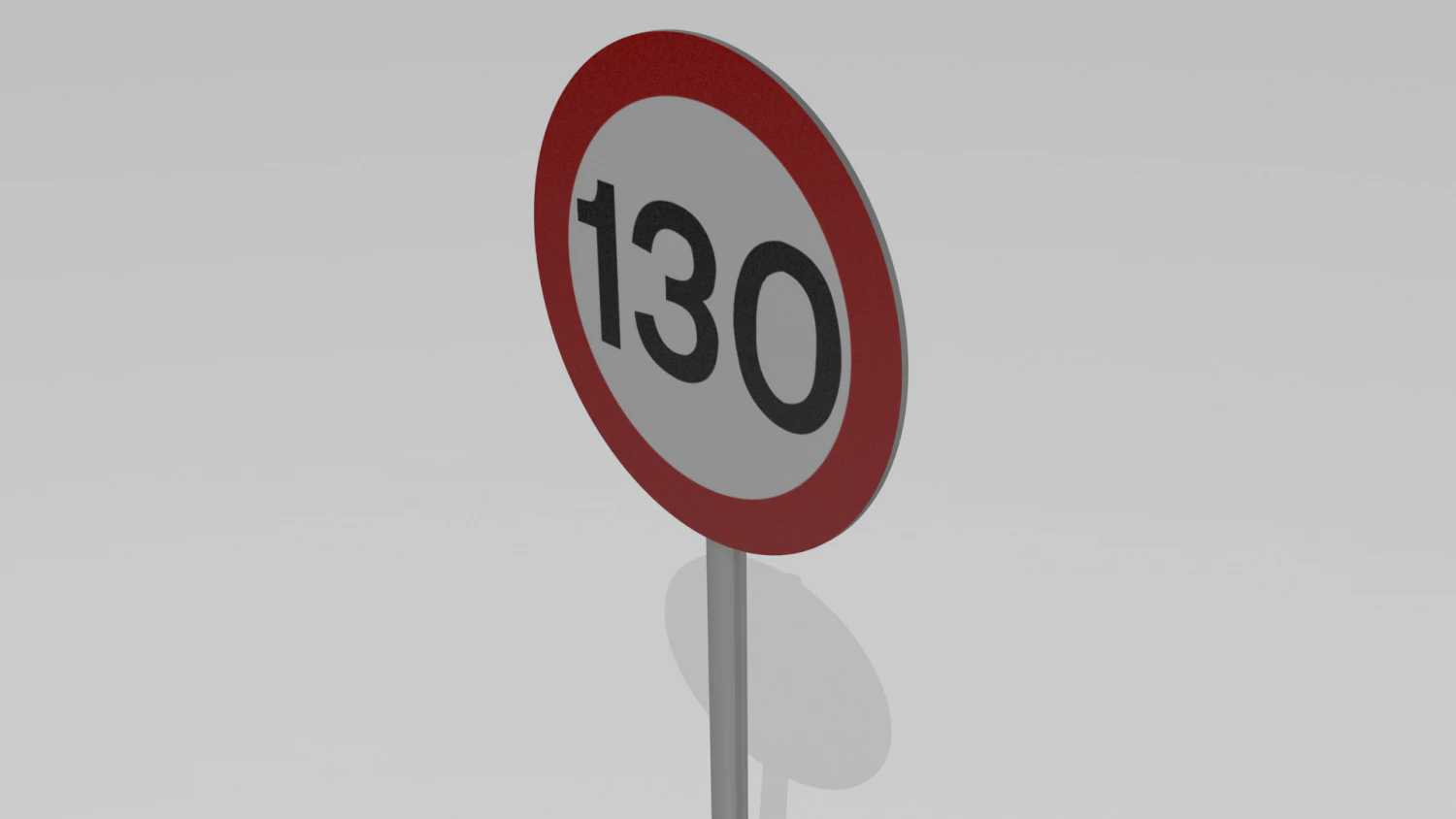 130 speed limit sign 3D Model .c4d .max .obj .3ds .fbx .stl .blend 