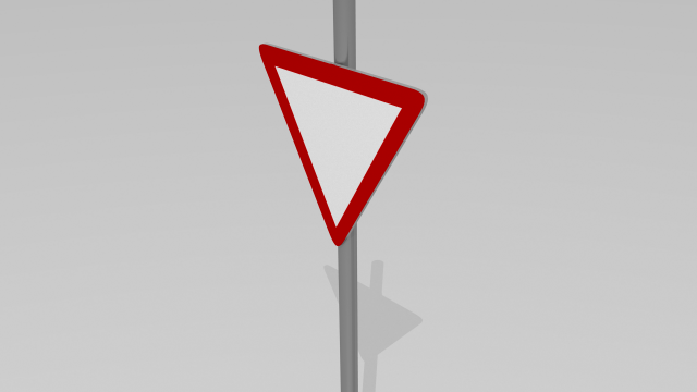 give way sign 3D Модель .c4d .max .obj .3ds .fbx .stl .blend 