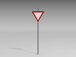 give way sign 3D Модель