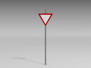 give way sign 3D Model