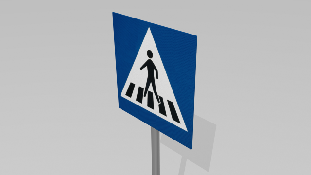 pedestrian crossing sign Modello 3D .c4d .max .obj .3ds .fbx .stl .blend 
