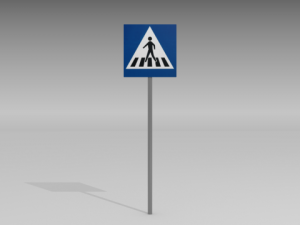 pedestrian crossing sign Modello 3D