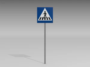 voetgangersoversteekplaats teken 3D Model