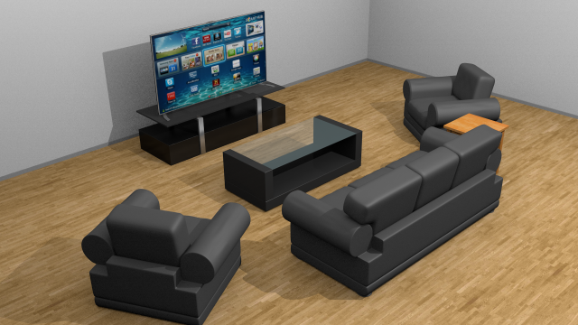 simple living room set 3D Модель .c4d .max .obj .3ds .fbx .stl .blend 