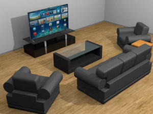 простой гарнитур для гостиной 3D Модель