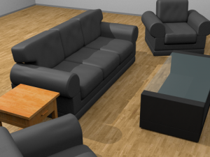 simple living room set 3D Модель