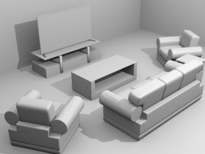simple living room set 3D Модель