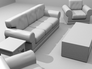 simple living room set 3D Модель