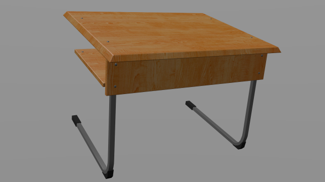 school desk 3D मॉडल .c4d .max .obj .3ds .fbx .stl .blend 