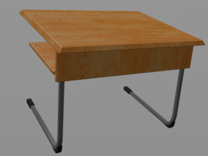 school desk 3D मॉडल
