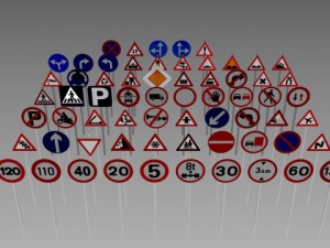 road sign pack 3D Модель