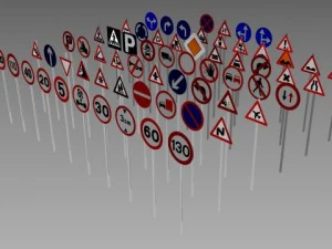 road sign pack 3D Model
