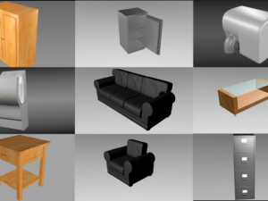 9 interior objects pack 3D Model