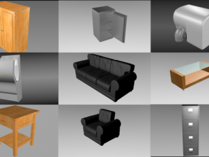 9 interior objects pack 3D मॉडल