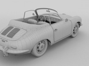 porsche 356 convertible 3D 模型