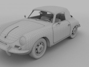 porsche 356 cabriolet Modello 3D