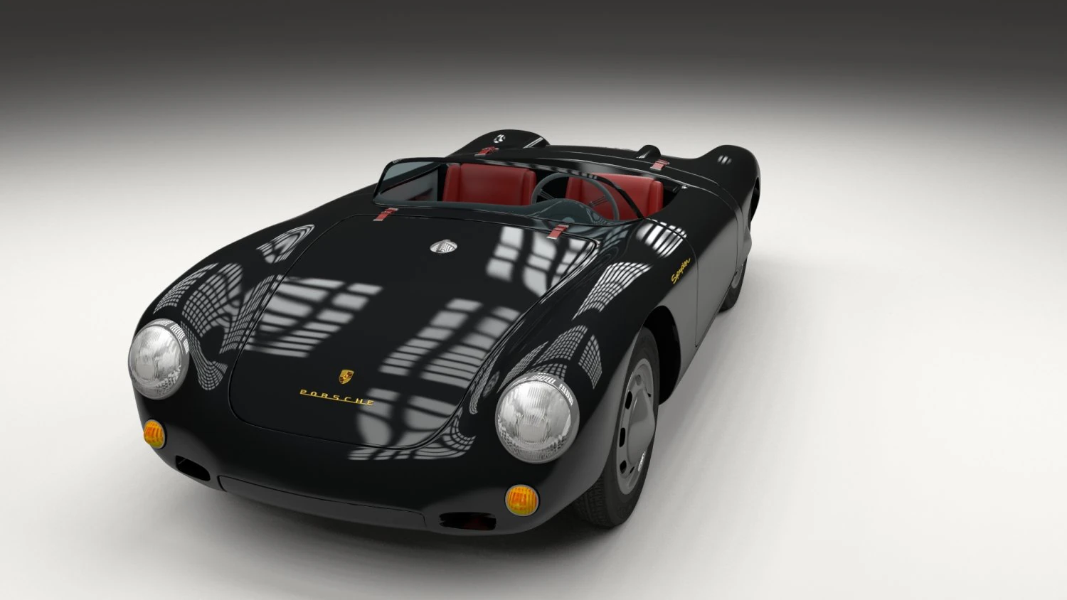 porsche 550 spyder black 3D Model .c4d .max .obj .3ds .fbx .stl .blend 
