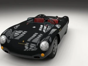 porsche 550 spyder siyah 3D Model