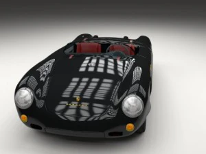 porsche 550 spyder black 3D Model